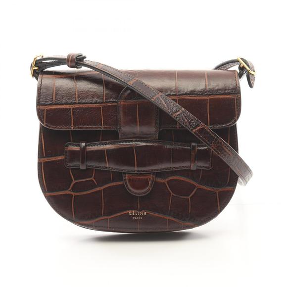 Celine Shoulder Bag Leather Brown - Picture 1 of 9